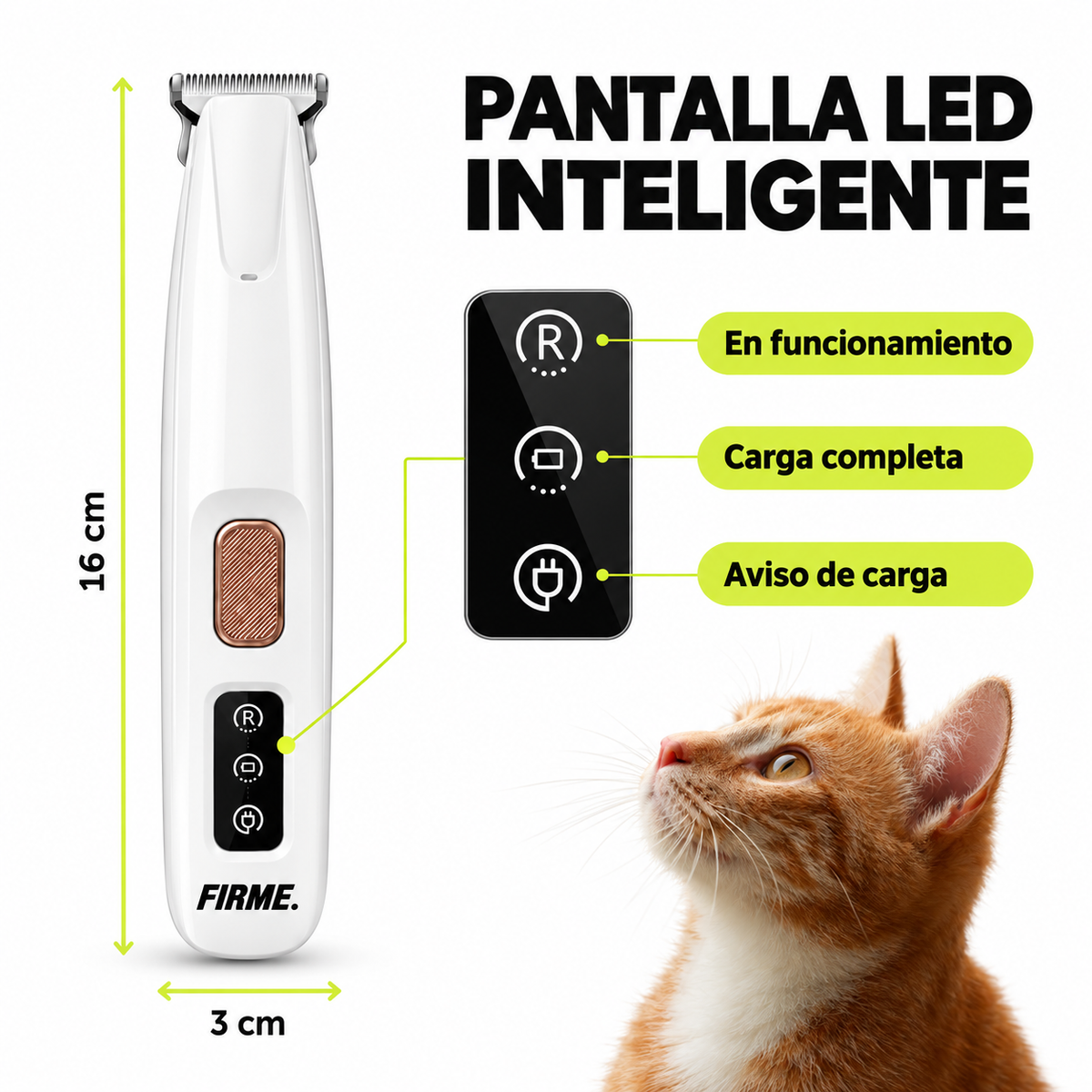 Recortadora para el cuidado del pelaje de gatos