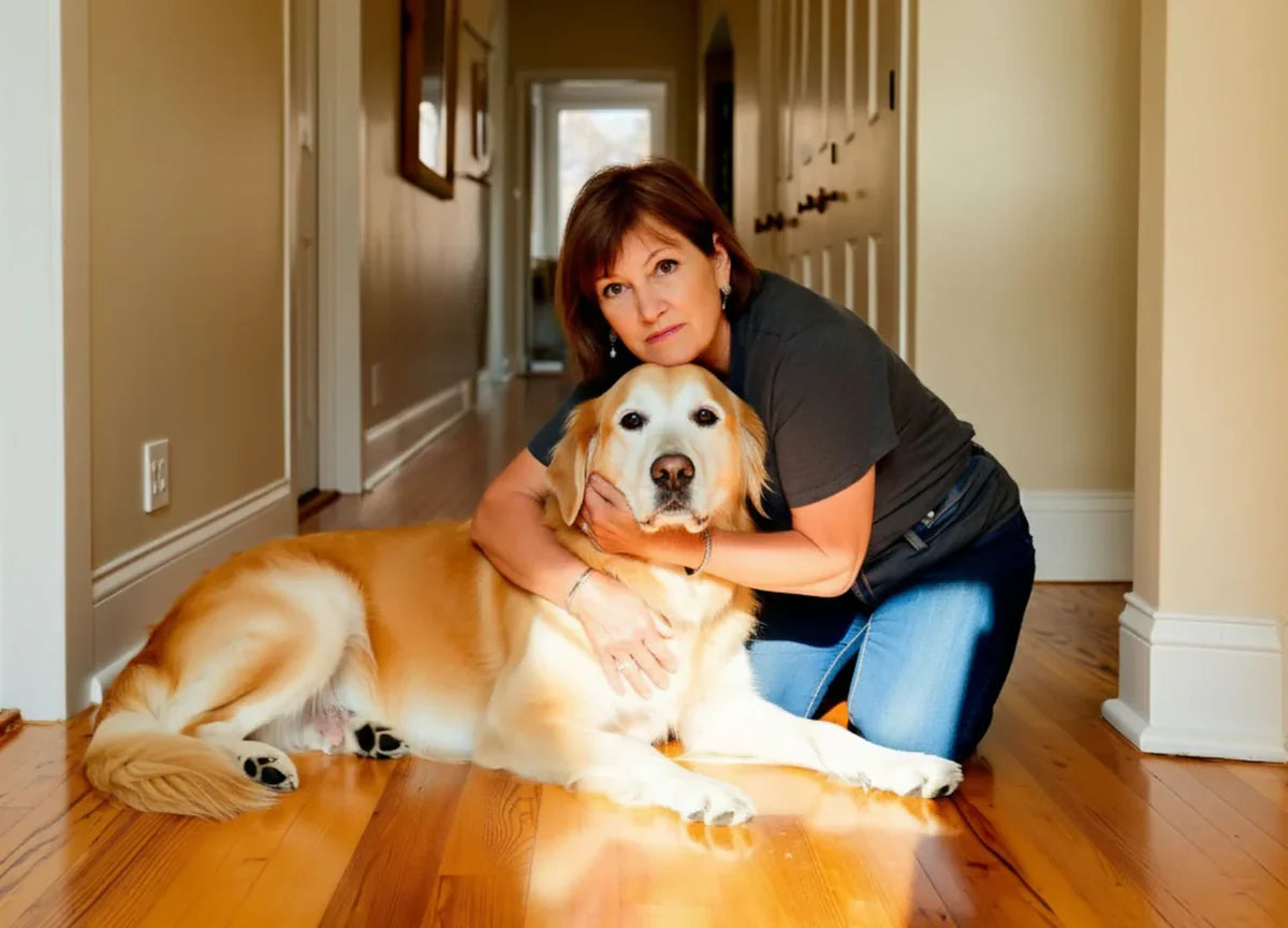 Perro en su rutina diaria con su tutor