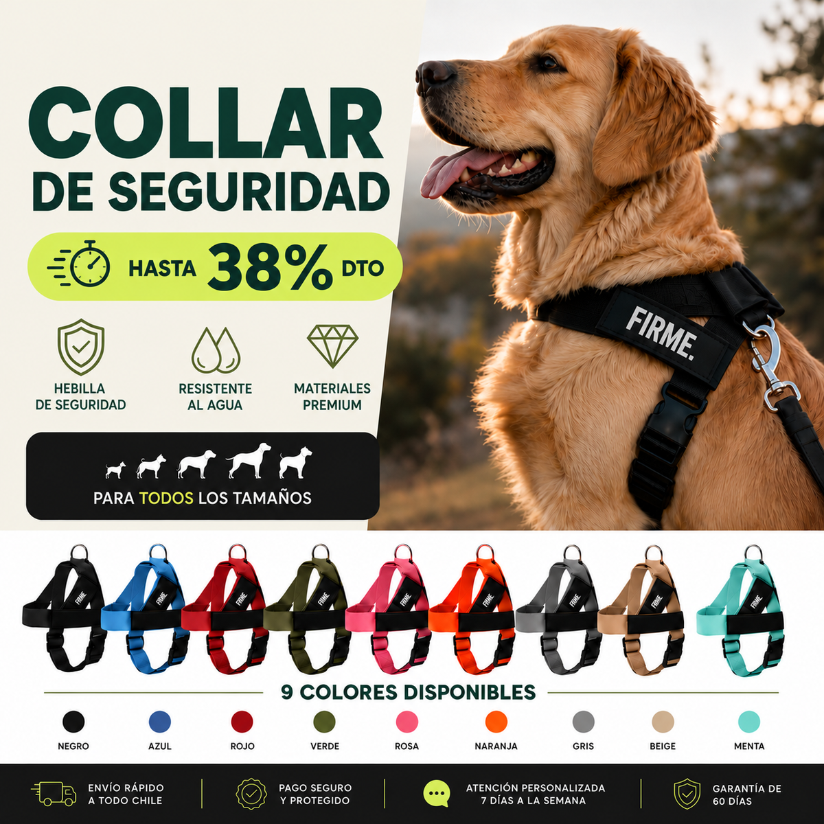 Firme® | El arnés personalizado de un click