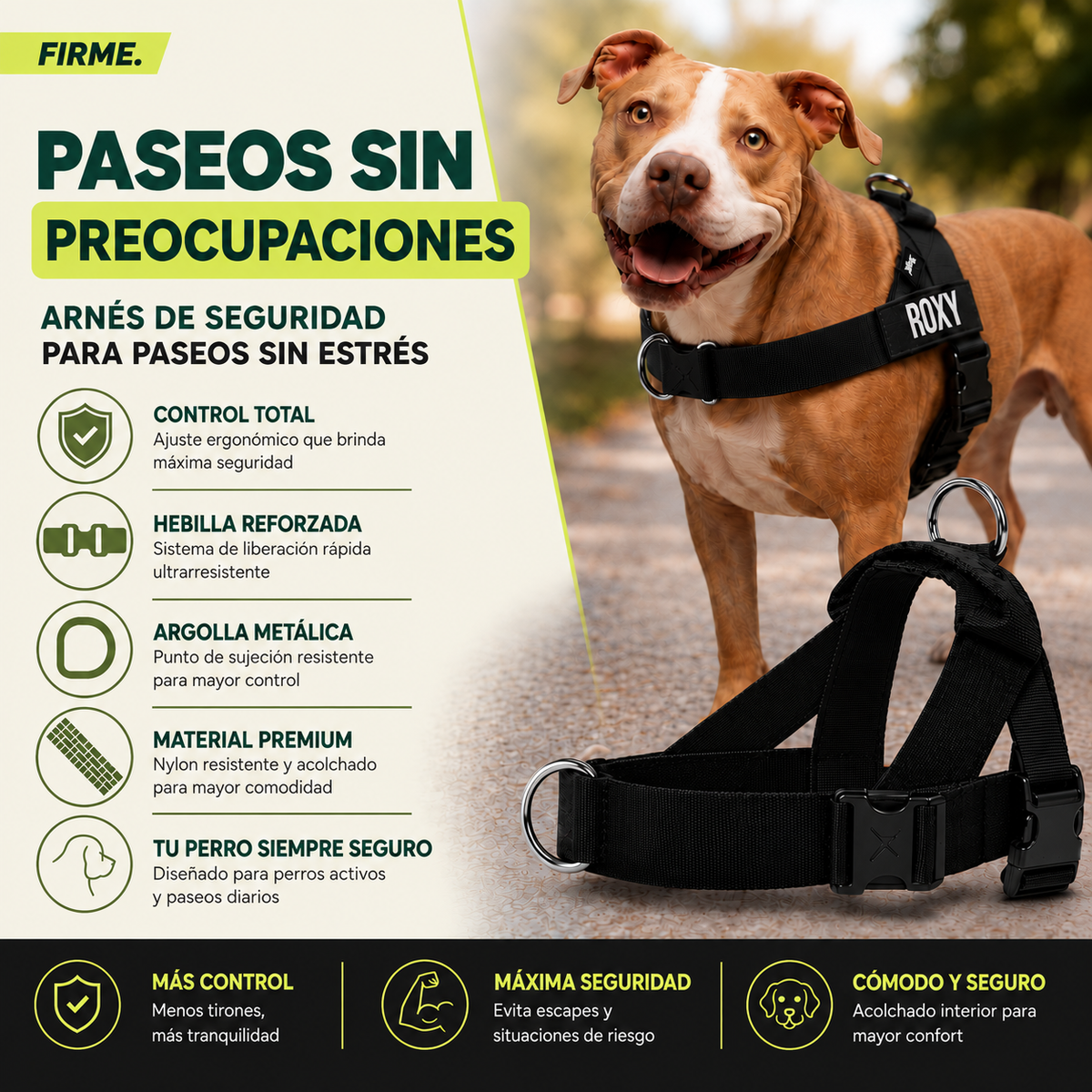 Firme® | El arnés personalizado de un click