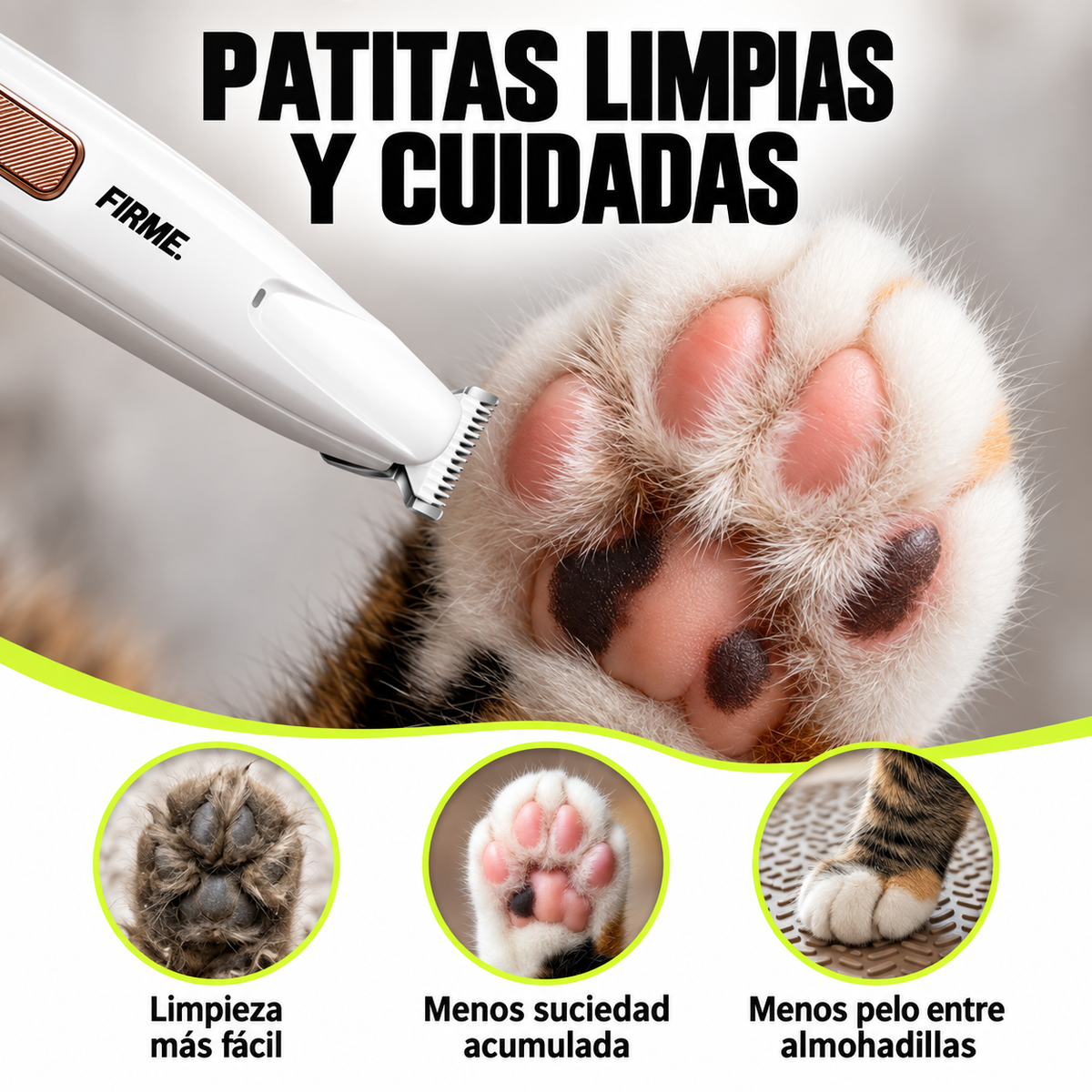 Recortadora para el cuidado del pelaje de gatos